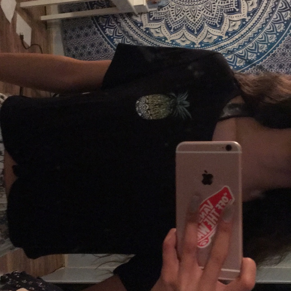 Pineapple/ Black crop top